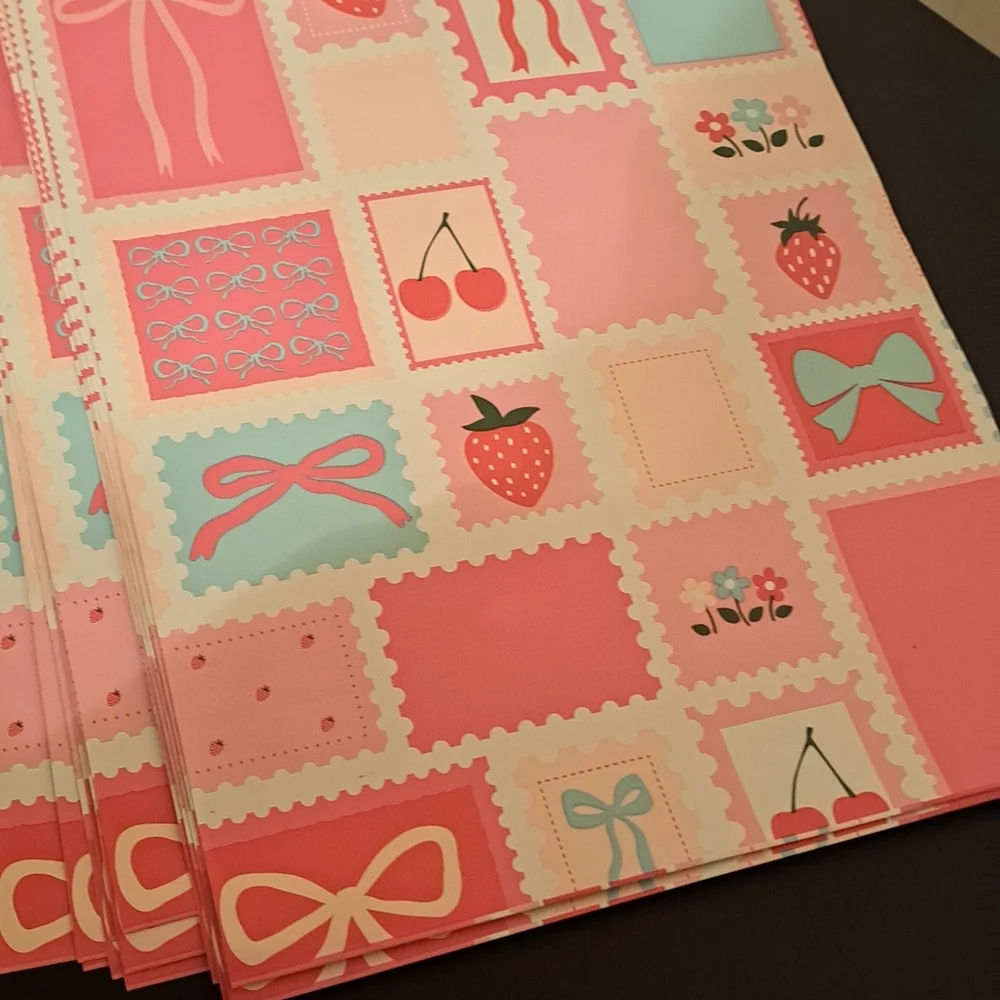 15 ctPink and White Decorative 10×13 polymailers